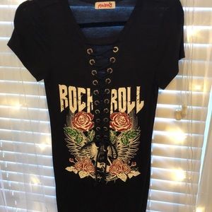 Ready to rock lace up dress